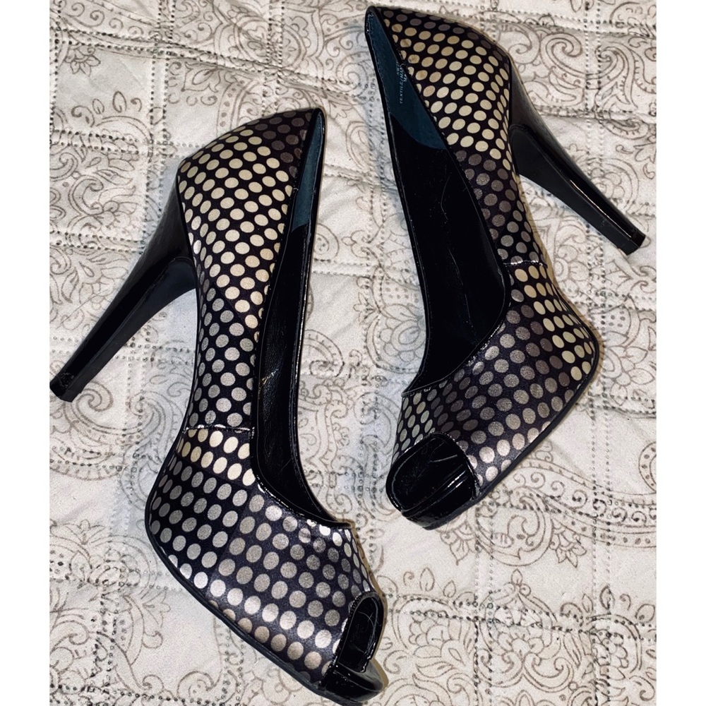 Nine West Satin Polka Dot Heels
